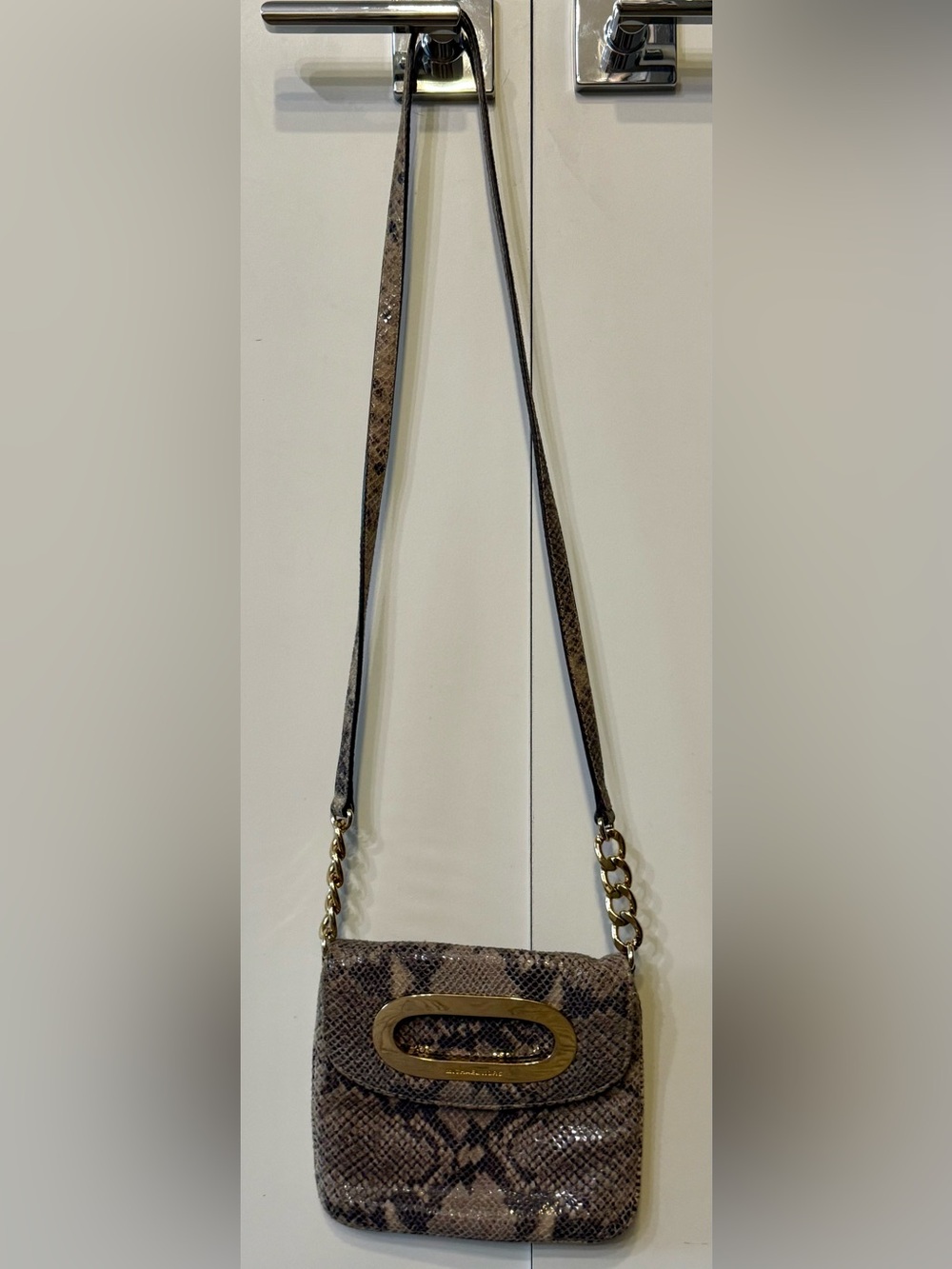 Michael Kors Snake-Print Crossbody Bag with Gold Hardware - Picture 8 of 10